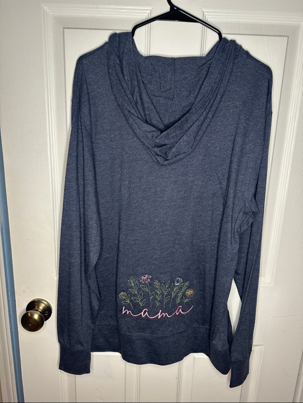 Mama Floral Hoodie - Dark Gray super lightweight